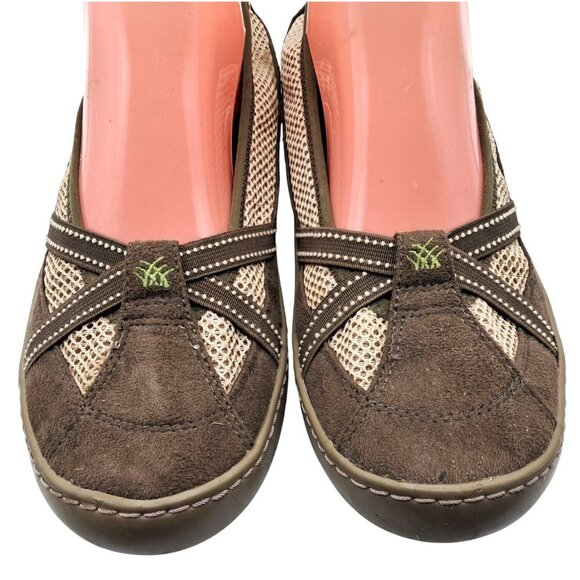 Terrasoles Echo Shoes Womans Size 9 Crossband Slip On Loafer Browns - Picture 3 of 9